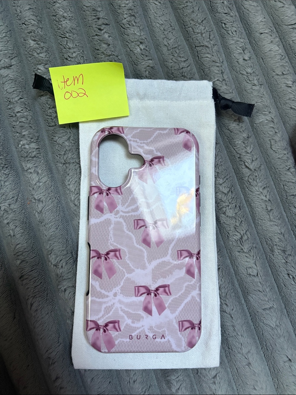 Burga Pink Bow Pattern Protective Phone Case